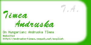 timea andruska business card